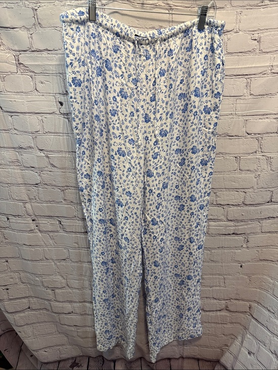 Sincerly Jules Pants - Sincerely Jules White Pants with Blue Floral Print